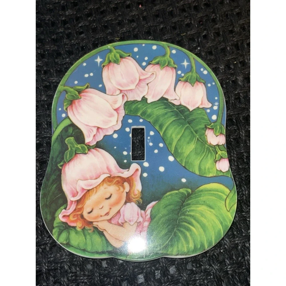 Little Blossom & Friends Avon Plastic Double Hook Wall Hanger & Switch Cover VTG